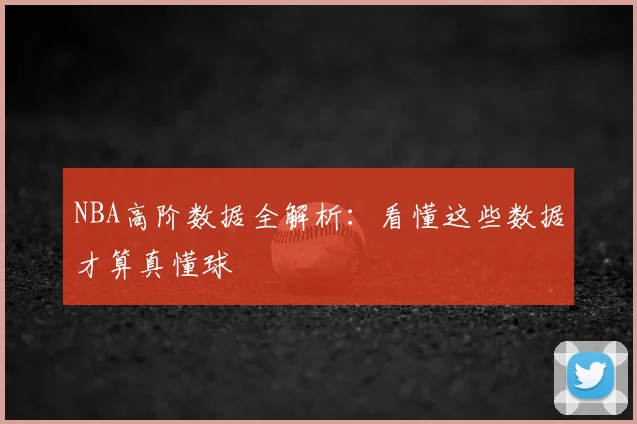 NBA高阶数据全解析：看懂这些数据才算真懂球